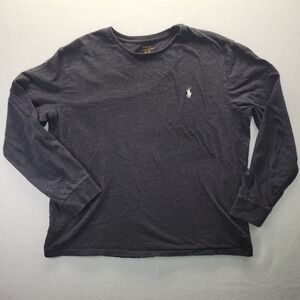 Polo Ralph Lauren Mens XL Long Sleeve T-Shirt Charcoal Grey Heather Pony Logo